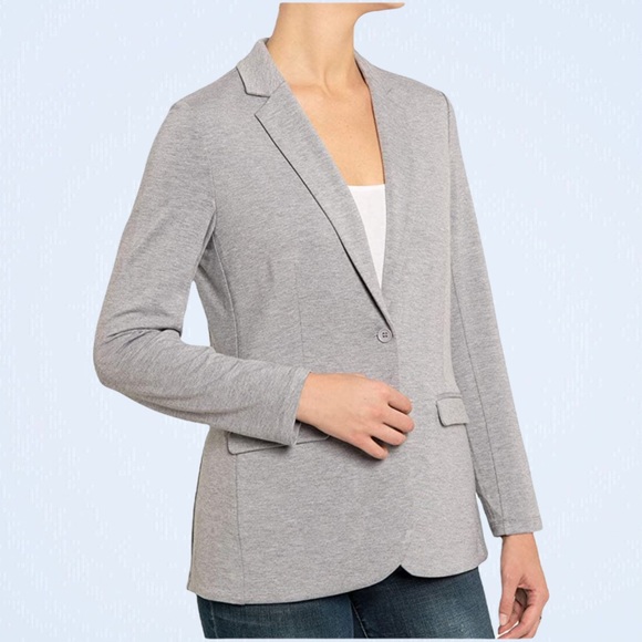 Philosophy Jackets & Blazers - PHILOSOPHY Soft Heather Grey Blazer Jacket Jersey Knit